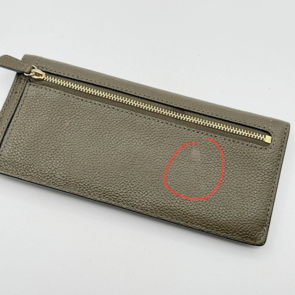 Michael Kors Adele Slim Continental Wallet Olive Green Leather 32T7GAYE1L